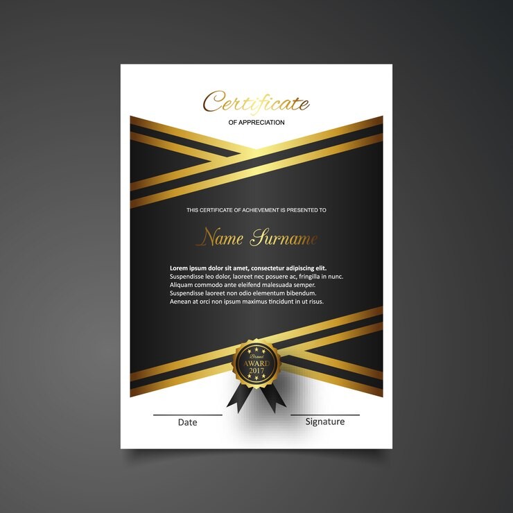 Certificate - Premium 12X18 Logo