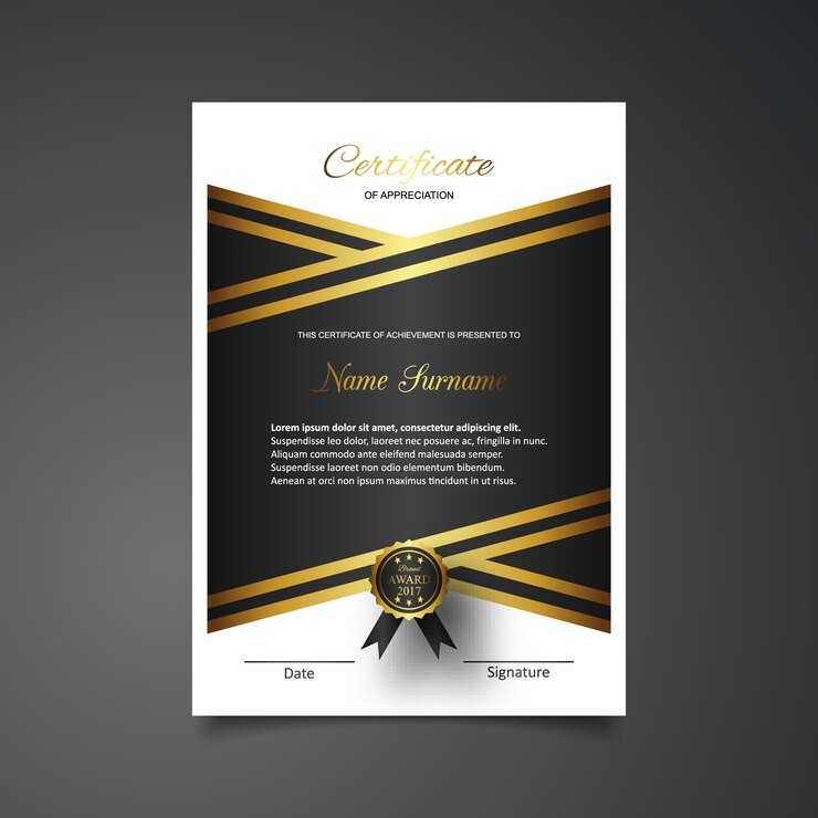 Certificate - Premium 12X18 Cover Image